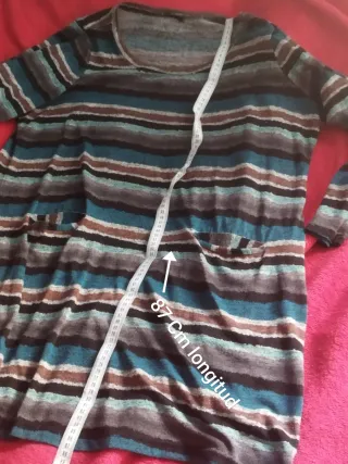 Warm Striped Tunic Dress with Pockets by Tono