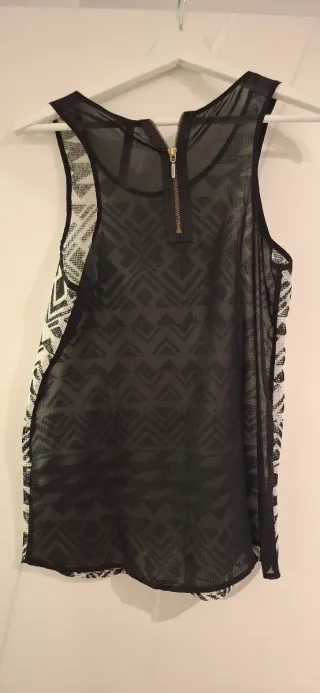 Blusa Transparente con Cremallera