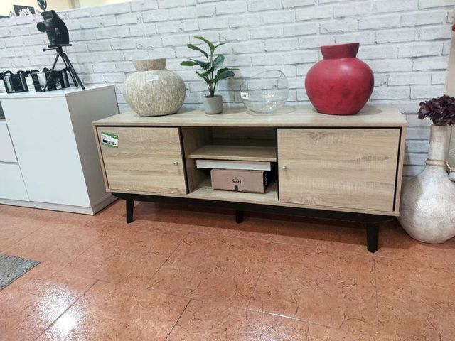 Mueble Bajo TV 2 Puertas en color Sonoma o blanco