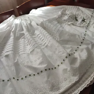 Enagua Fallera Adulta Blanca y Verde