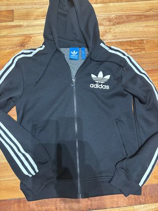 Sudadera Adidas Original Negra con Cremallera
