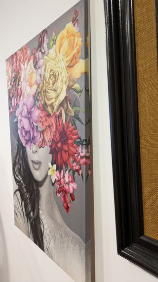 2 Quadri Stampati su Tela Donna Fiori