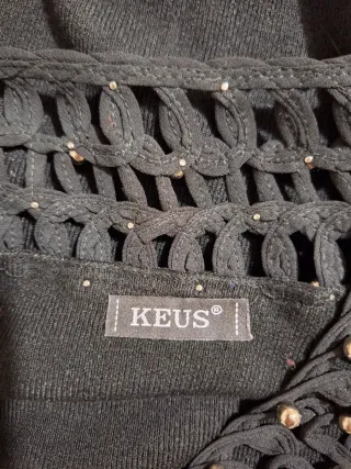 Maglietta nera con perline dorate taglia L/XL