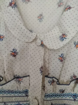 Conjunto bata y camisón bordado nido abeja