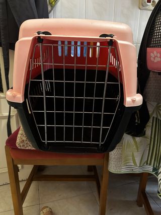 Transportín Gipsy Large Perro/Gato Negro/Rosa