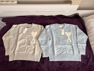 Jerséis Ami Paris Beige y Azul