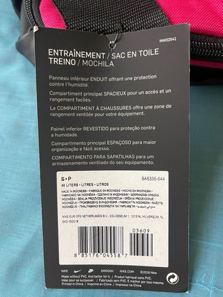 Borsa sportiva Nike Brasilia fucsia e nera