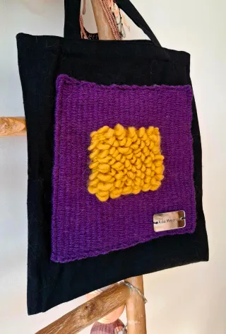 Totebag textil telar alto lizo morado