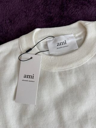 Jersey Ami Paris Blanco Corazón Rojo