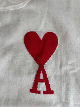 Jersey Ami Paris Blanco Corazón Rojo
