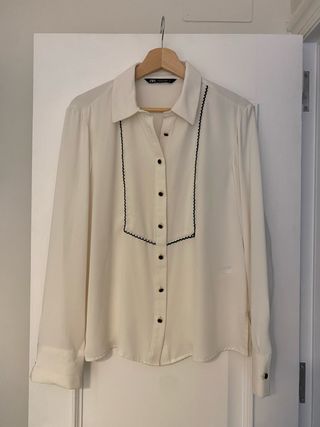 Blusa Zara Blanca Talla S nueva