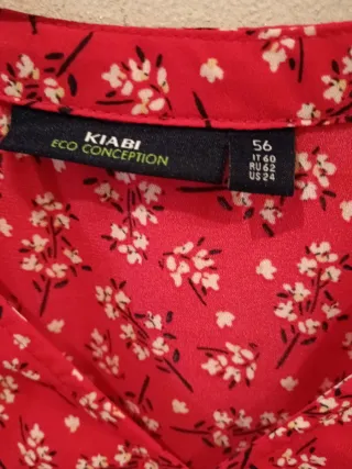 Blusa roja flores talla grande