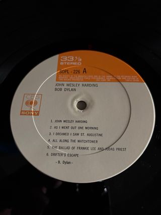 Bob Dylan John Wesley Harding LP Japón