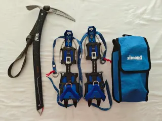 Piolet Petzl e ramponi Simond