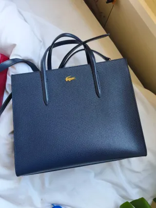 Bolso Lacoste Azul Marino y Dorado
