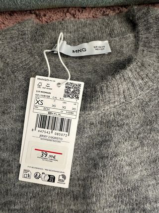 Sudadera Mango Gris Talla XS