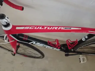 Bicicleta Carretera Carbono Merida Roja