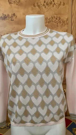 Maglia Sun68 tg S cuori oro e rosa