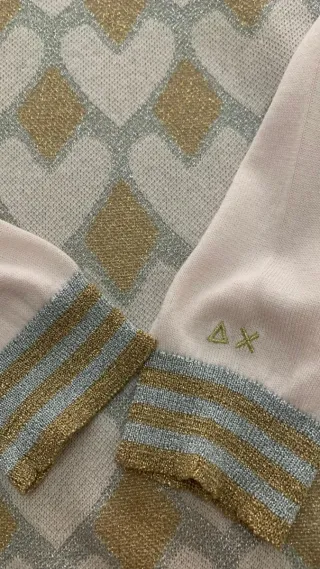 Maglia Sun68 tg S cuori oro e rosa