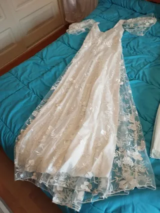 Vestido de Novia Encaje Flores