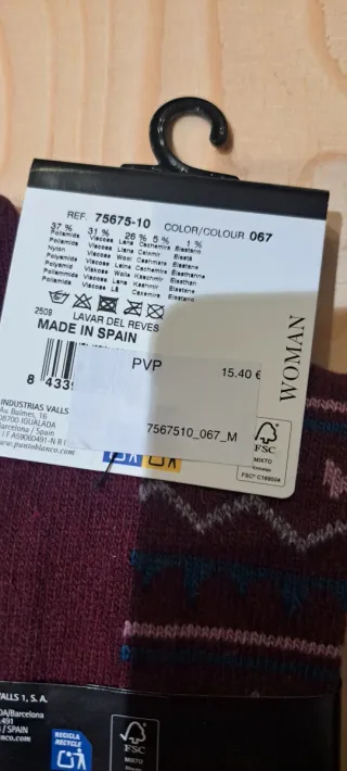 Lote 2 pares calcetines Punto Blanco cashmere