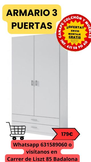 Armario 3 Puertas Blanco