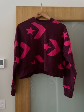 Sudadera Converse estrellas rosa y morado