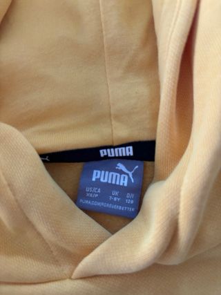 Sudadera Puma niño amarilla. Talla 7-8