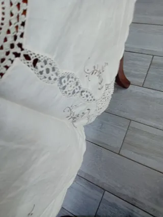 Tovaglia rotonda fatta a mano con 8 tovaglioli