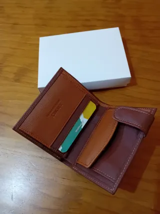 Cartera monedero piel