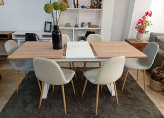 MESA NORDICA EXTENSIBLE + SEIS SILLAS. ¡EN OFERTA!