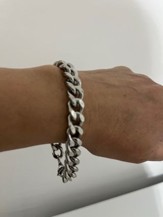 Pulsera Acero Gruesa Hombre Plata