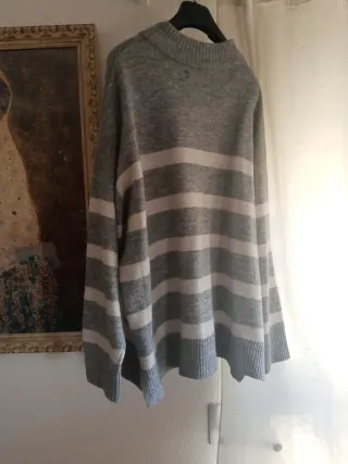 Jersey de mujer rayas gris y blanco