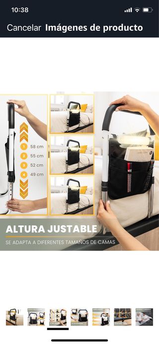 Barrera de cama con bolsillos y linterna .