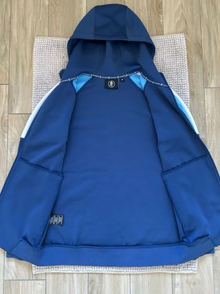 Felpa con cappuccio Gym King blu e bianca