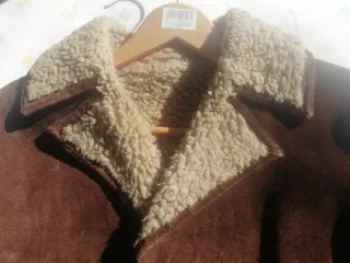 Abrigo piel forro borreguito vintage