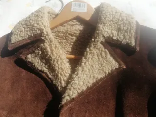 Abrigo piel forro borreguito vintage