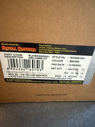 Welcome Kit Royal Enfield