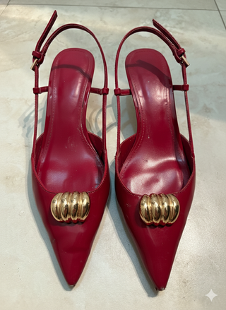 Scarpe slingback rosse Mango Tg 38 bordeaux