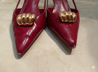 Scarpe slingback rosse Mango Tg 38 bordeaux