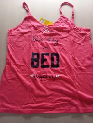 Camiseta tirantes mujer XXL Let's stay in BED
