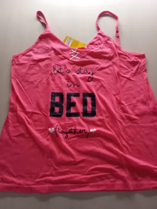 Camiseta tirantes mujer XXL Let's stay in BED