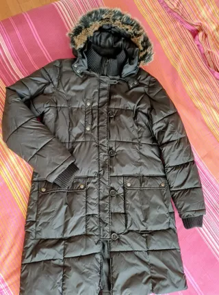 Abrigo Mango Impermeable Negro Talla XL