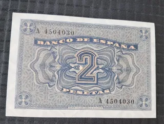 Billete 2 Pesetas 1938 serie A.