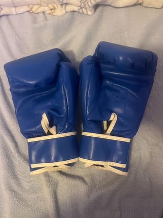 Guantes de boxeo azules con tigre