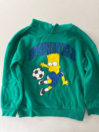 Sudadera Bart Simpson Fútbol Niño, talla 7-8