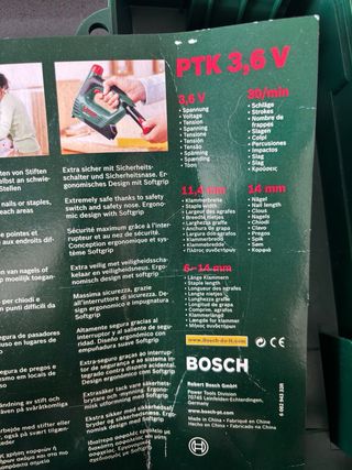 Grapadora Bosch PTK 3,6 V a batería