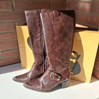 Botas altas vintage de piel mujer Laura Lor