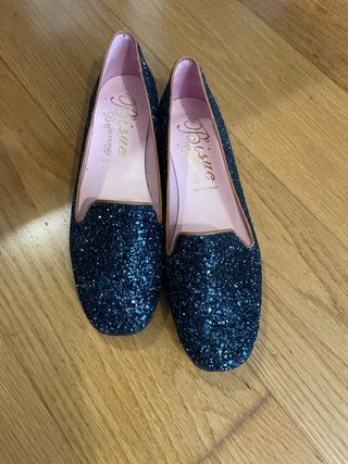 Bailarinas Bissue Azul Glitter Talla 39