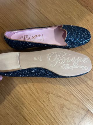 Bailarinas Bissue Azul Glitter Talla 39